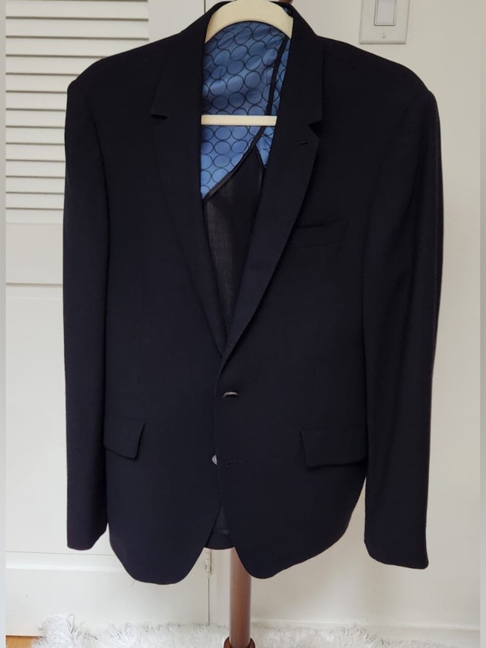 Paul Smith Navy Blue Sport Coat with Patterned Lining